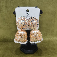 Dhwani Austrian Stone And Mirror Beads Jhumki Earrings