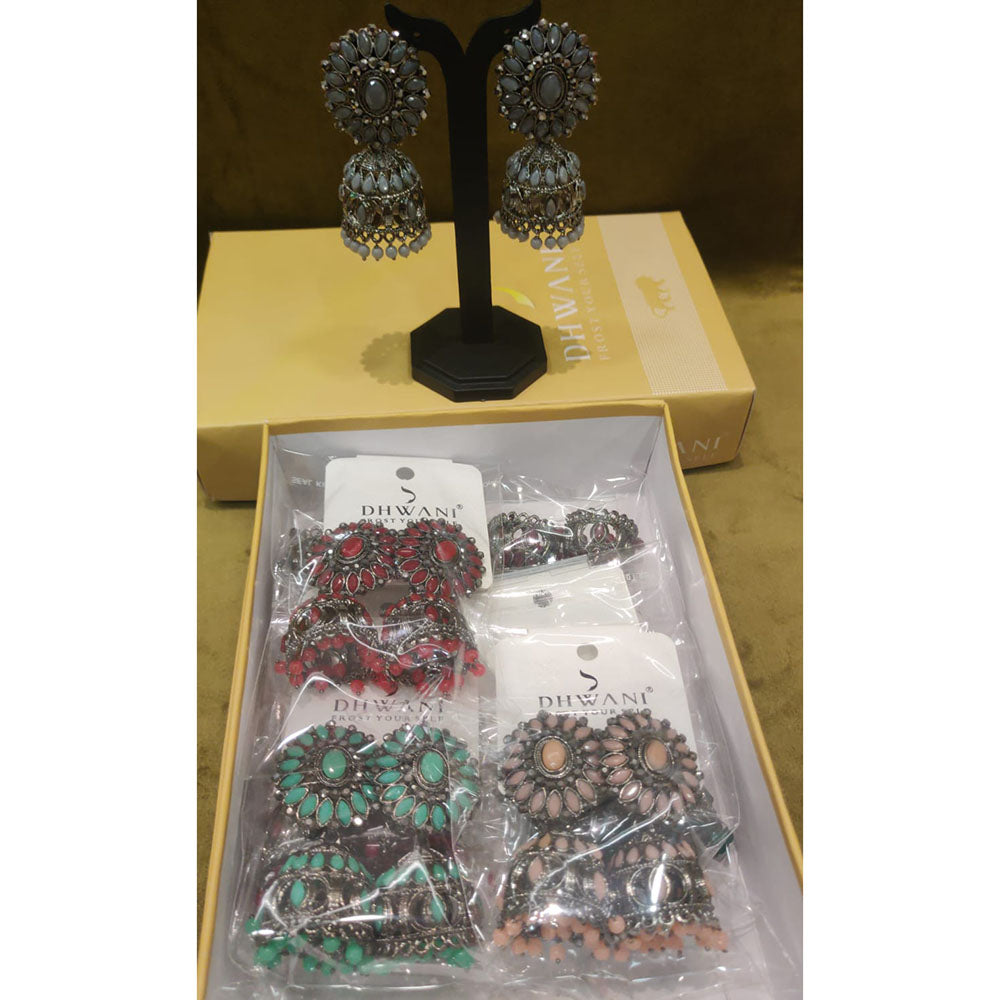 Dhwani Crystal Stone Designer Jhumki Earrings