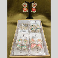 Dhwani Traditional Kundan Stone And Meenakari Jhumki Earrings