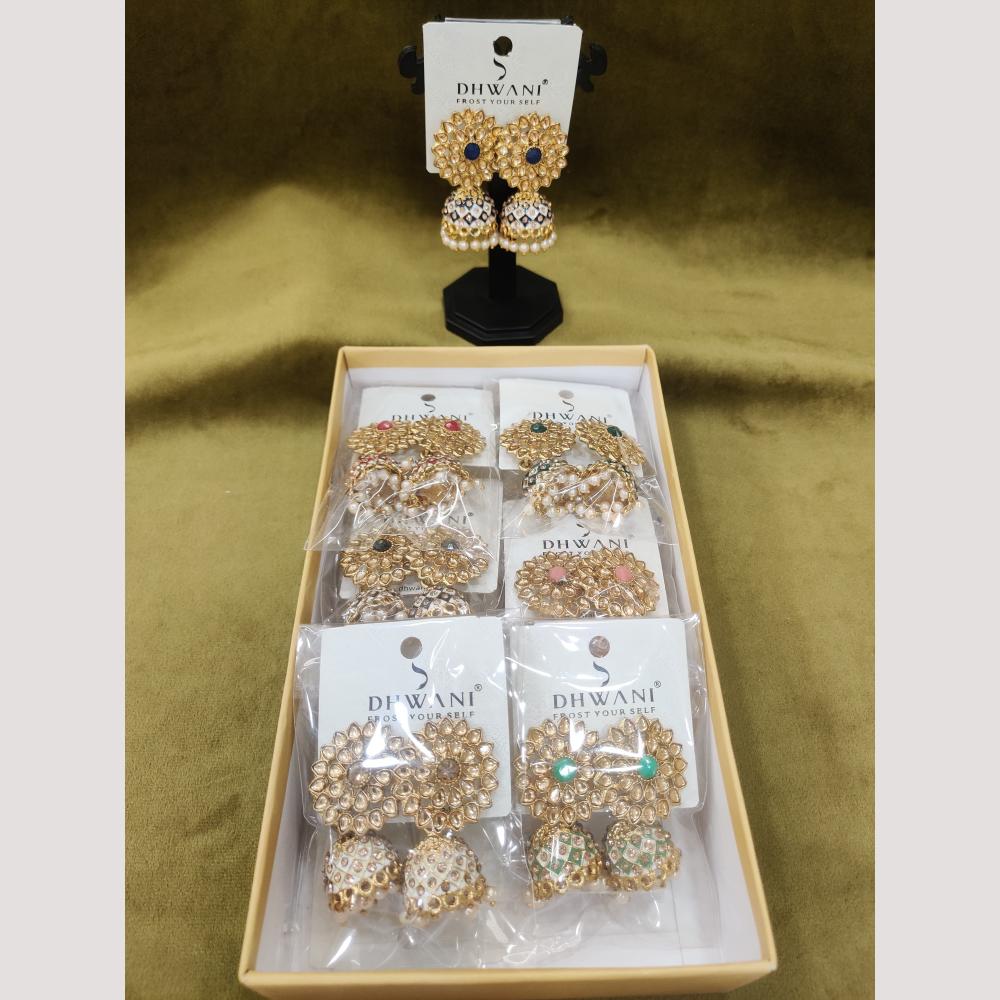 Dhwani Traditional Kundan Stone And Meenakari Jhumki Earrings