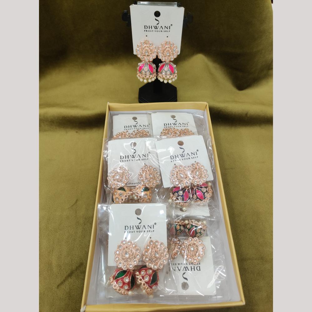Dhwani Traditional Kundan Stone And Meenakari Jhumki Earrings