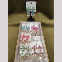 Dhwani Traditional Austrian Stone And Meenakari Jhumki Earrings