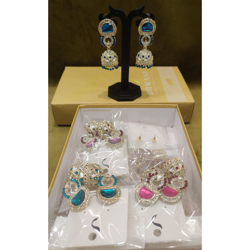 Dhwani Austrian Stone And Pearl Designer Jhumki Earrings