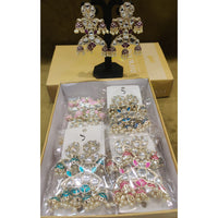 Dhwani Royal Kundan Pearl And Beads Meenakari Jhumki Earrings