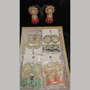 Dhwani Trendy Kundan Stone And Pearl Meenakari Jhumki Earrings