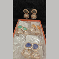 Dhwani Gold Plated Kundan Stone And Pearl Jhumki Earrings