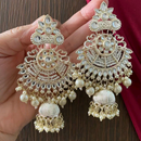 Gehana Mahal Gold Plated Kundan And Pearl Jhumki Earrings