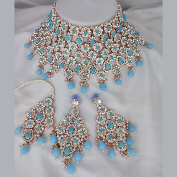 Gehana Mahal Gold Plated Austrian Stone Necklace Set