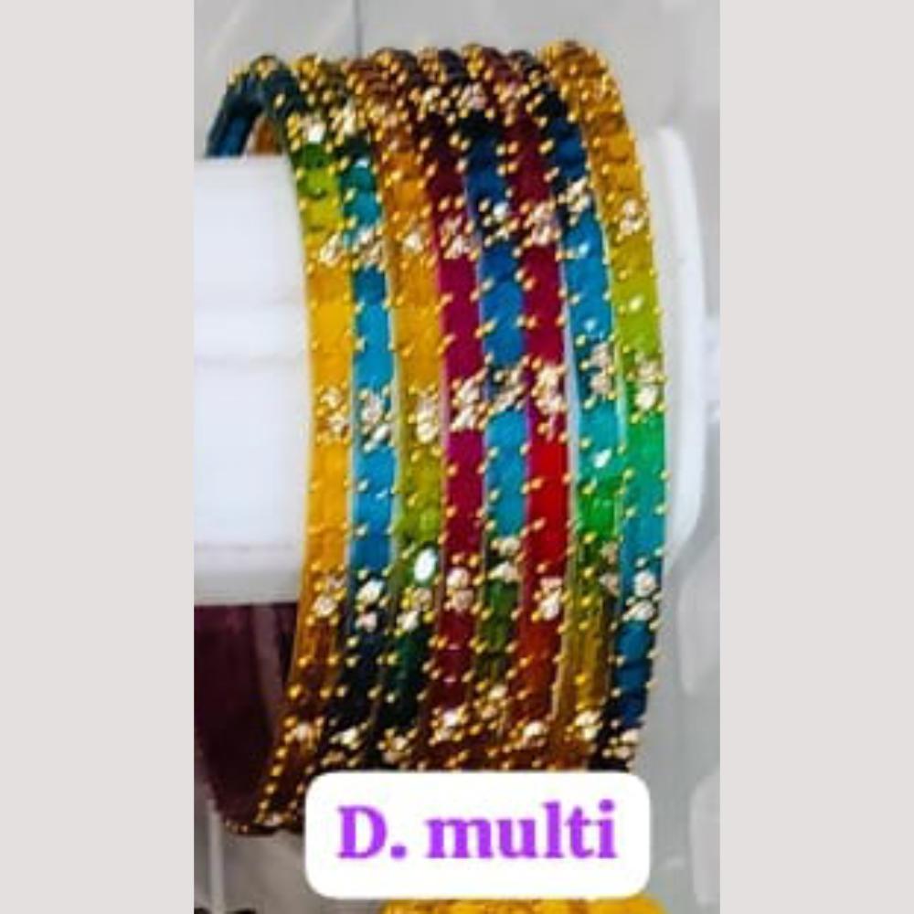 Chitra Bangles Glass Multi Color Bangle Set (12 Piece In One Box)