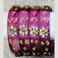 Chitra Bangles Multi Color Glass Bangle (4 Piece In One Box)