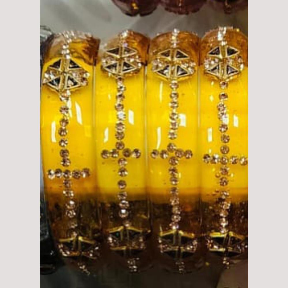 Chitra Bangles Multi Color Glass Bangle (4 Piece In One Box)