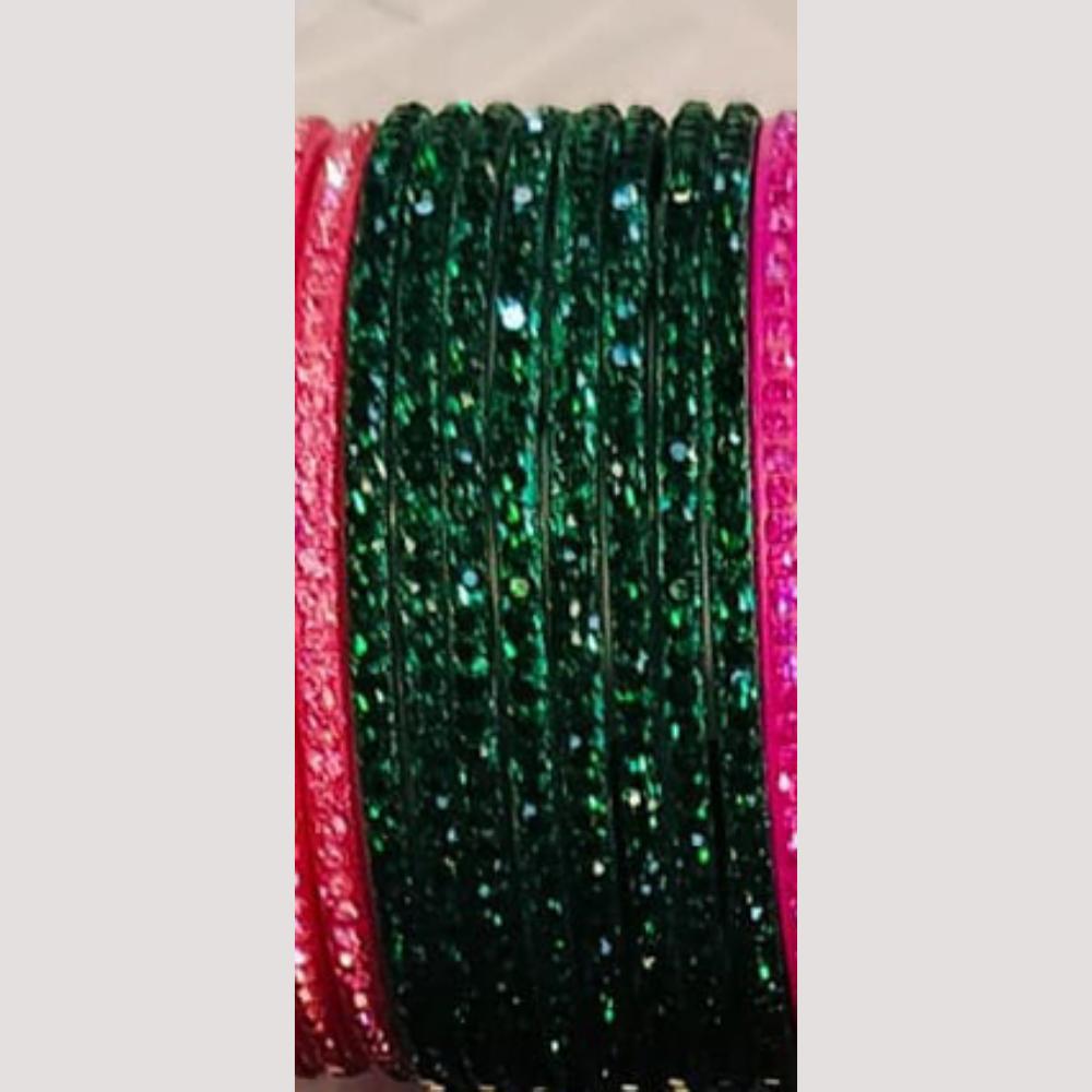 Chitra Bangles Glass Multi Color Bangle Set (12 Piece In One Box)