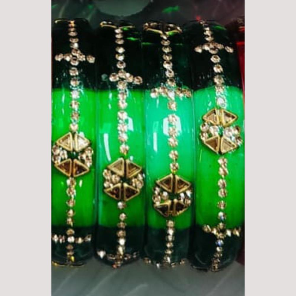 Chitra Bangles Multi Color Glass Bangle (4 Piece In One Box)