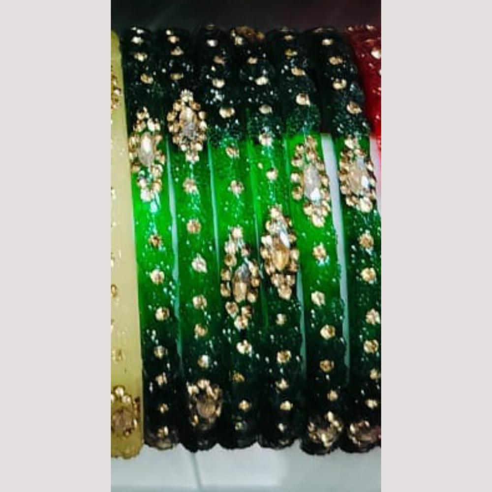 Chitra Bangles Multi Color Glass Bangle (8 Piece In One Box)