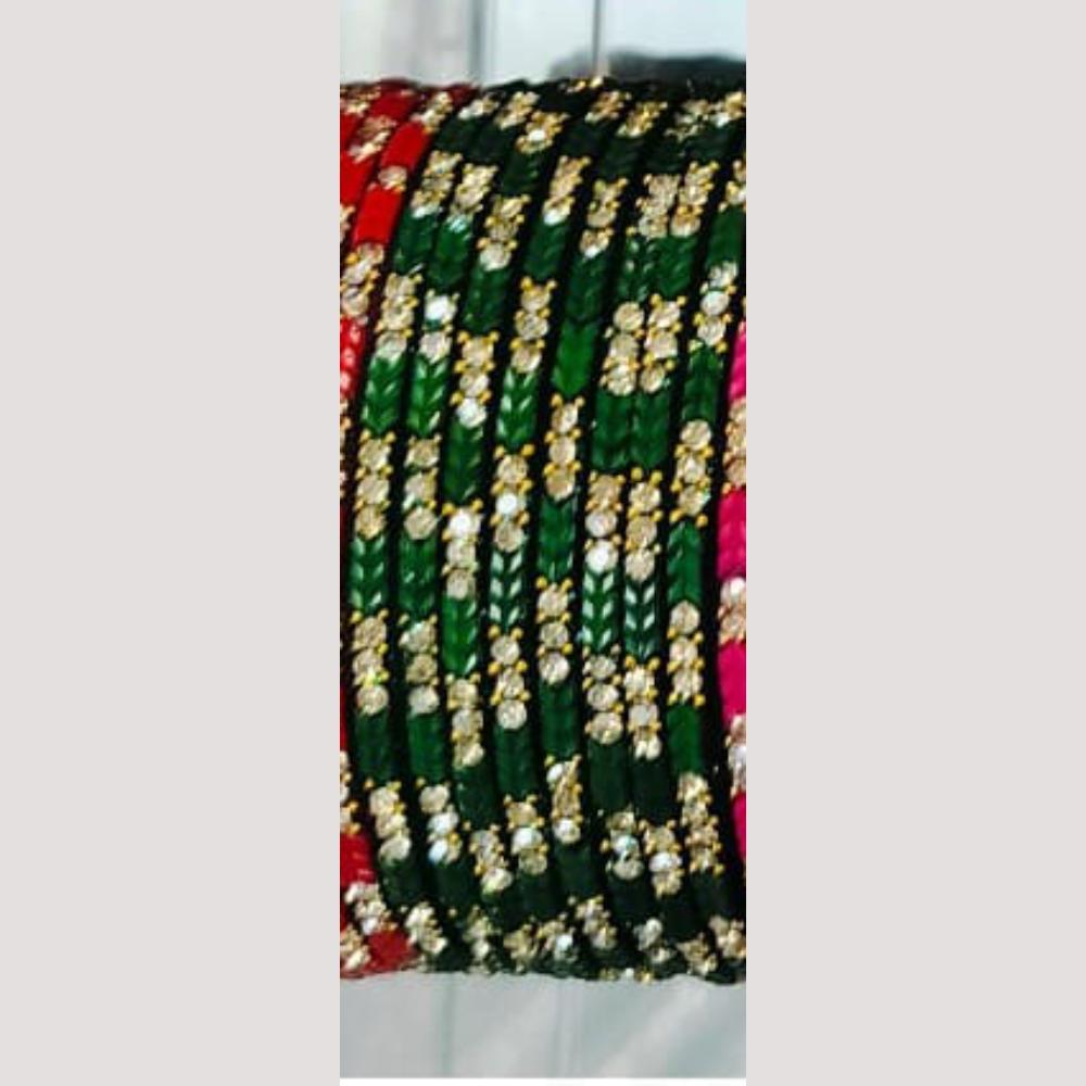 Chitra Bangles Multi Color Glass Bangle (12 Piece In One Box)