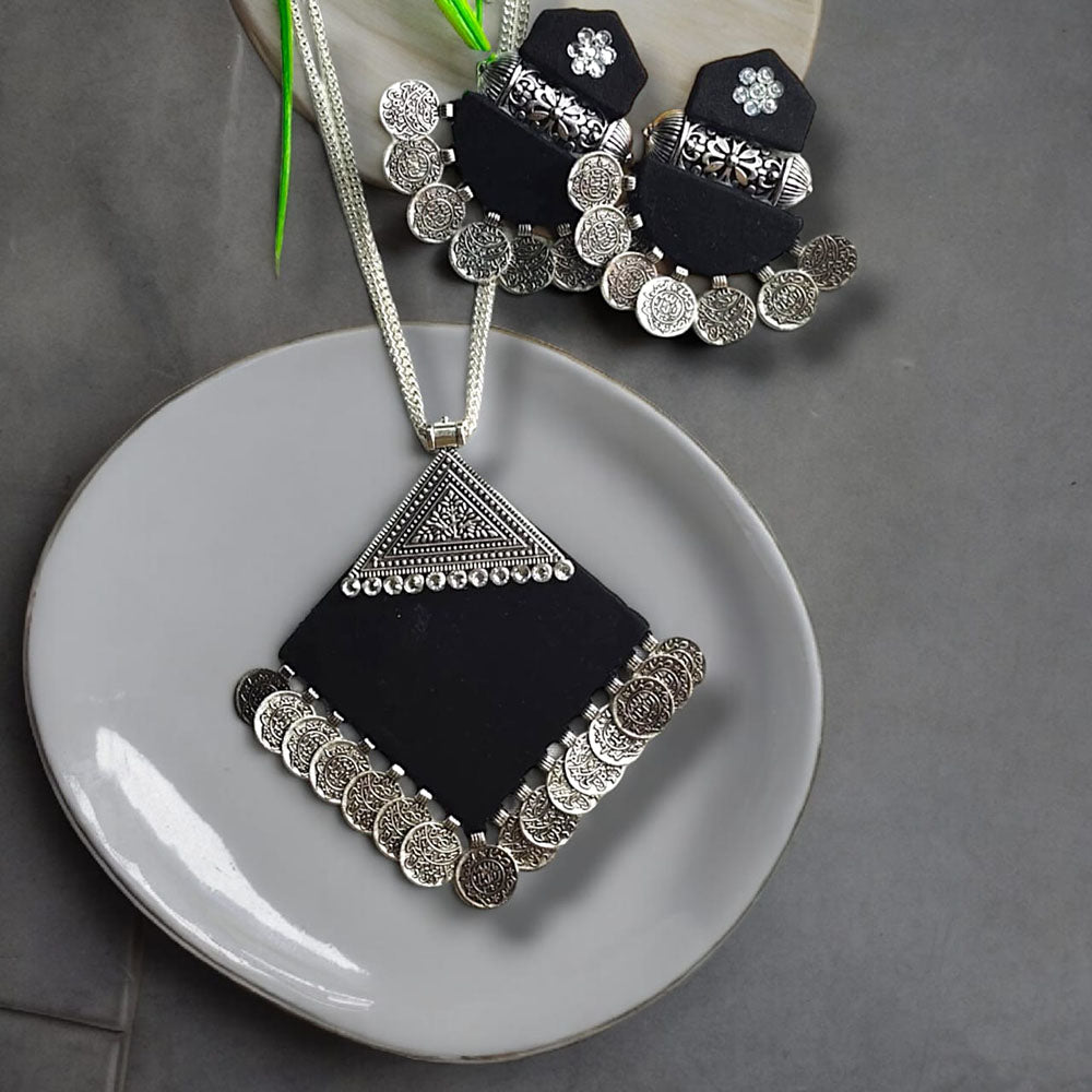 Handmade For Her  Handmade Oxidised Plated Long Necklace Set