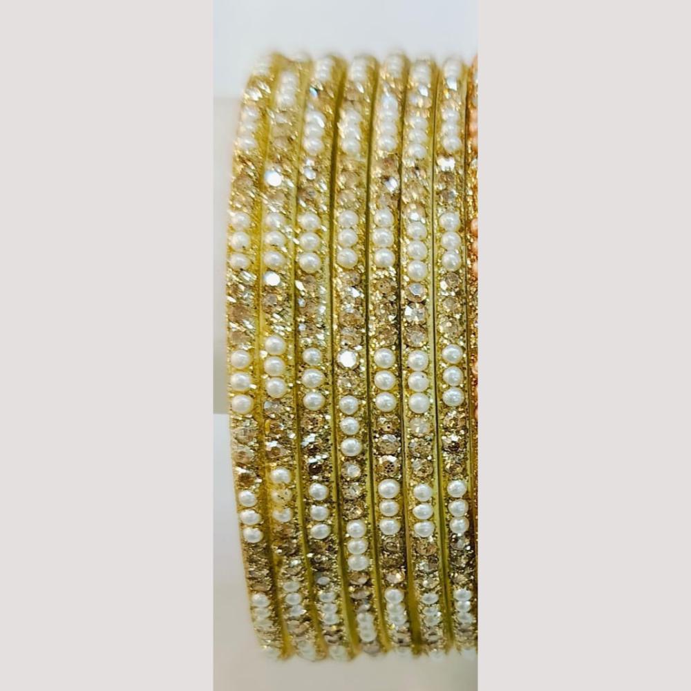 Chitra Bangles Glass Pearl Bangle Set (12 Piece In One Box)