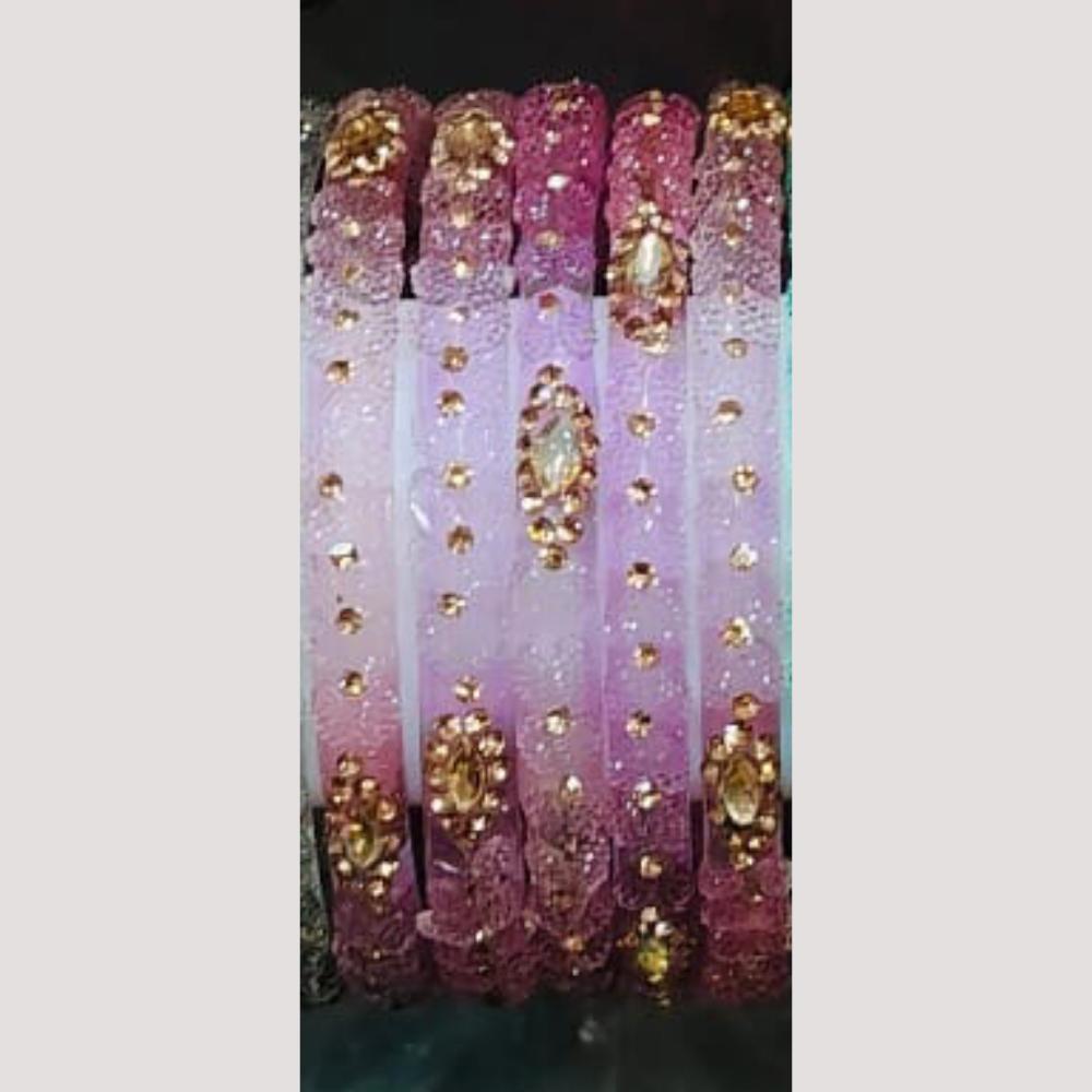 Chitra Bangles Multi Color Glass Bangle (8 Piece In One Box)