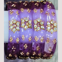 Chitra Bangles Multi Color Glass Bangle (4 Piece In One Box)