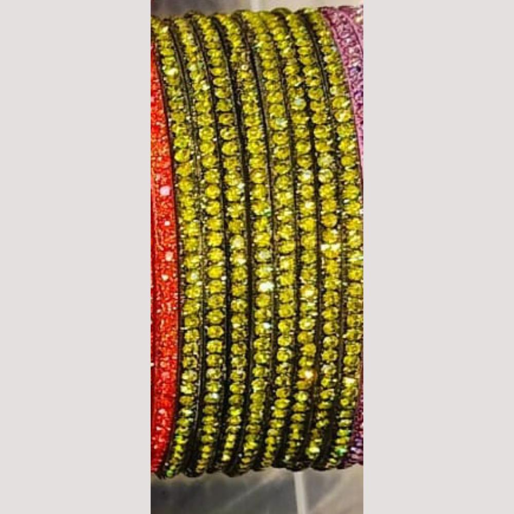 Chitra Bangles Glass Multi Color Bangle Set (12 Piece In One Box)