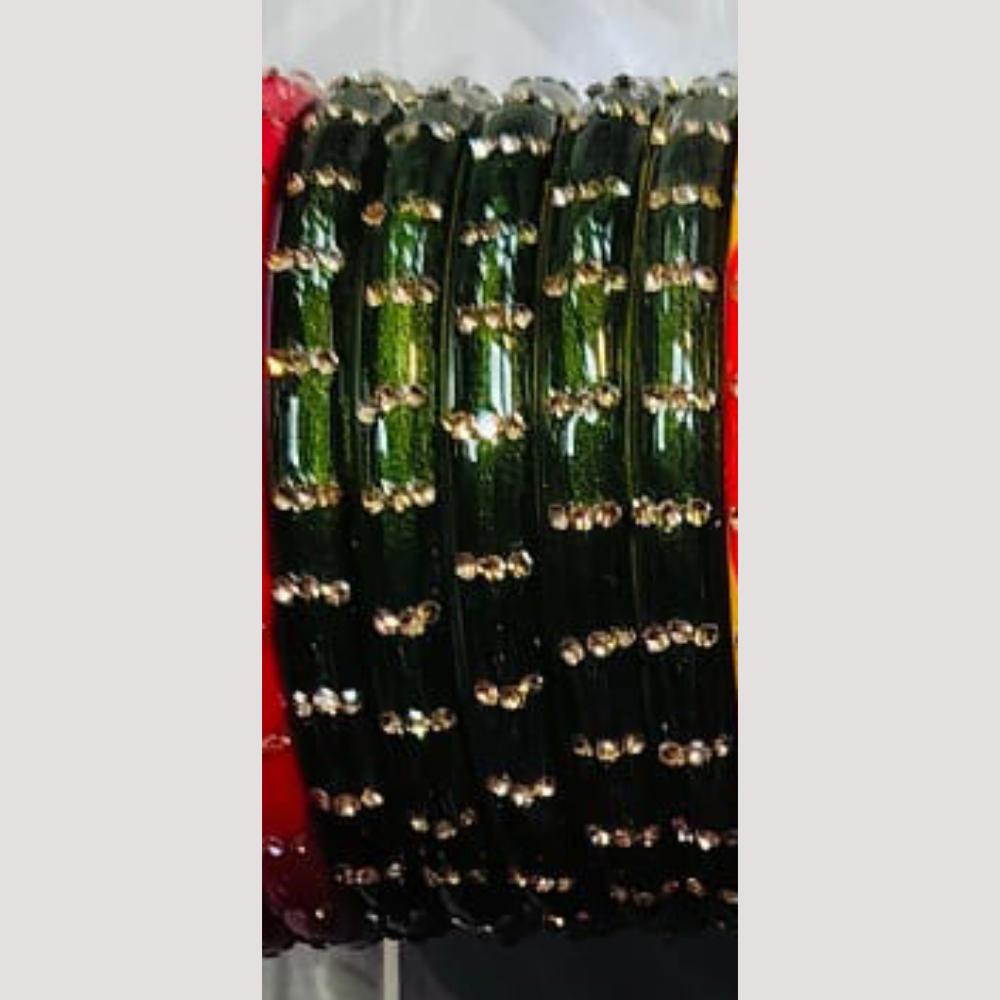 Chitra Bangles Multi Color Glass Bangle (8 Piece In One Box)