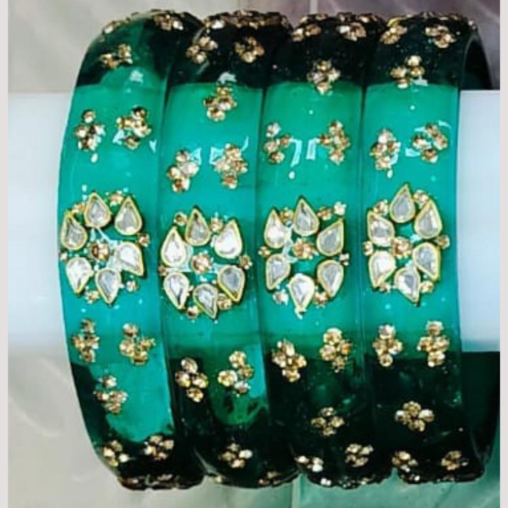 Chitra Bangles Multi Color Glass Bangle (4 Piece In One Box)