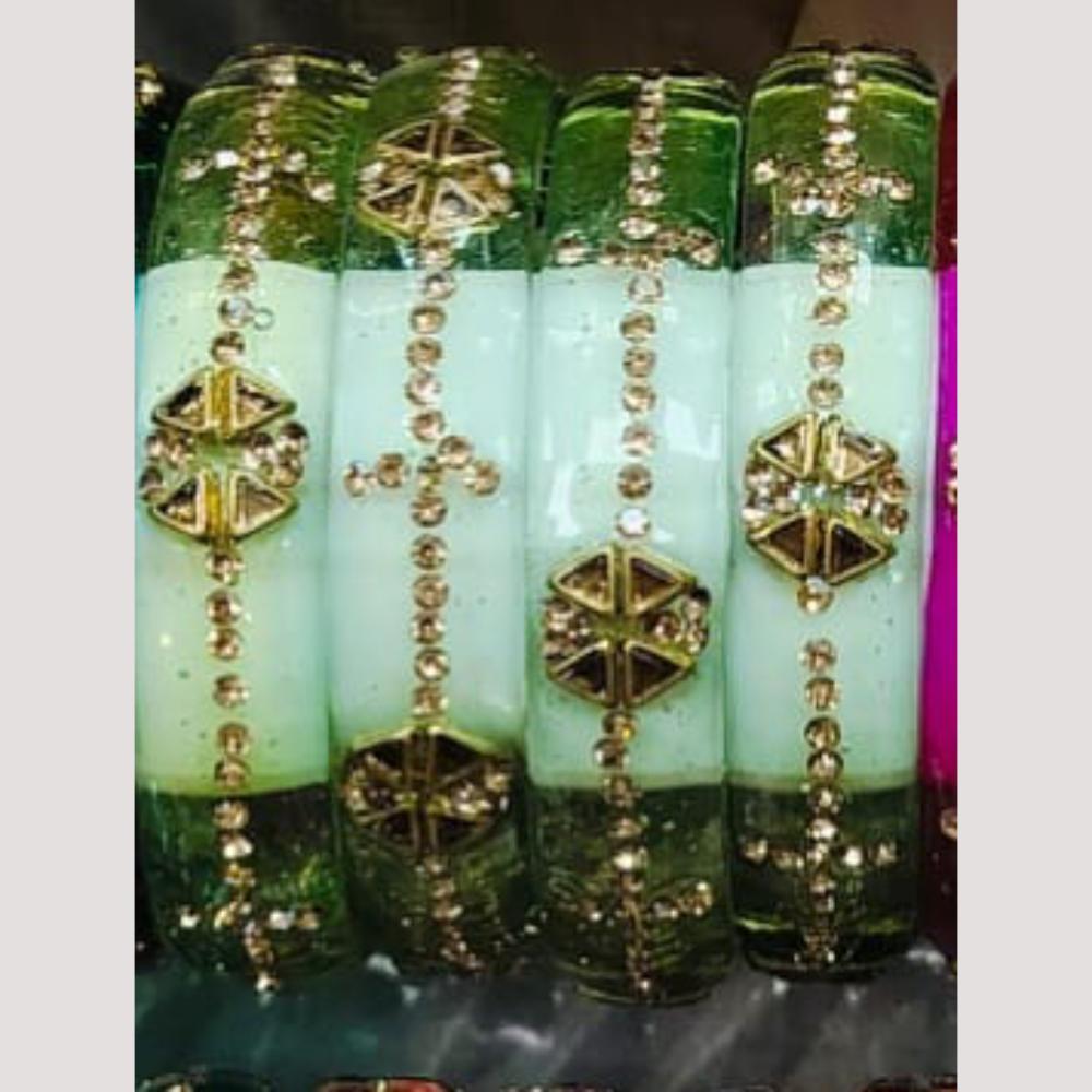 Chitra Bangles Multi Color Glass Bangle (4 Piece In One Box)
