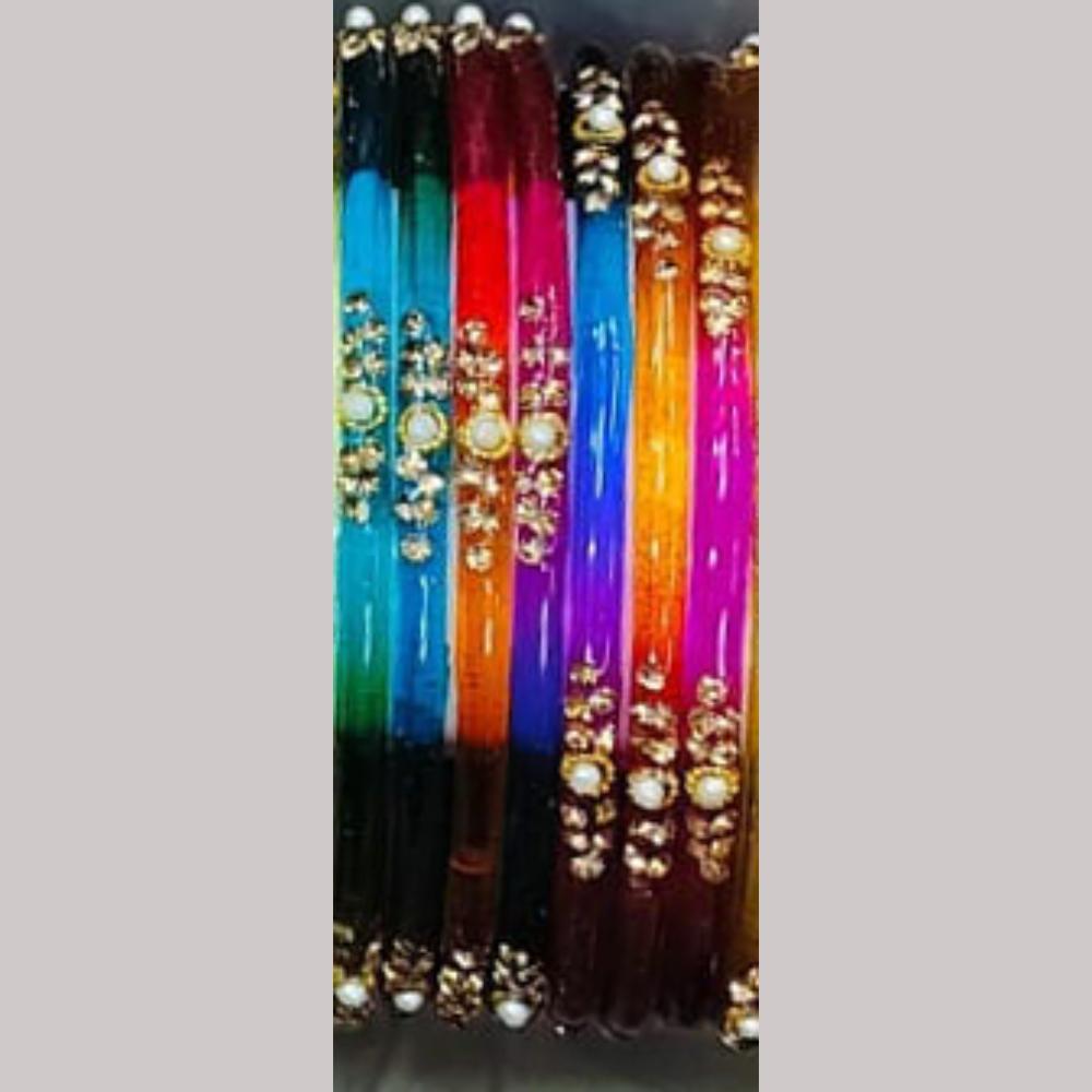 Chitra Bangles Multi Color Glass Bangle (12 Piece In 1 Box)