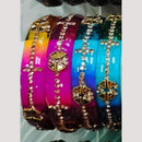 Chitra Bangles Multi Color Glass Bangle (4 Piece In One Box)