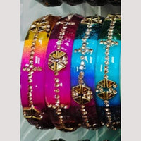 Chitra Bangles Multi Color Glass Bangle (4 Piece In One Box)