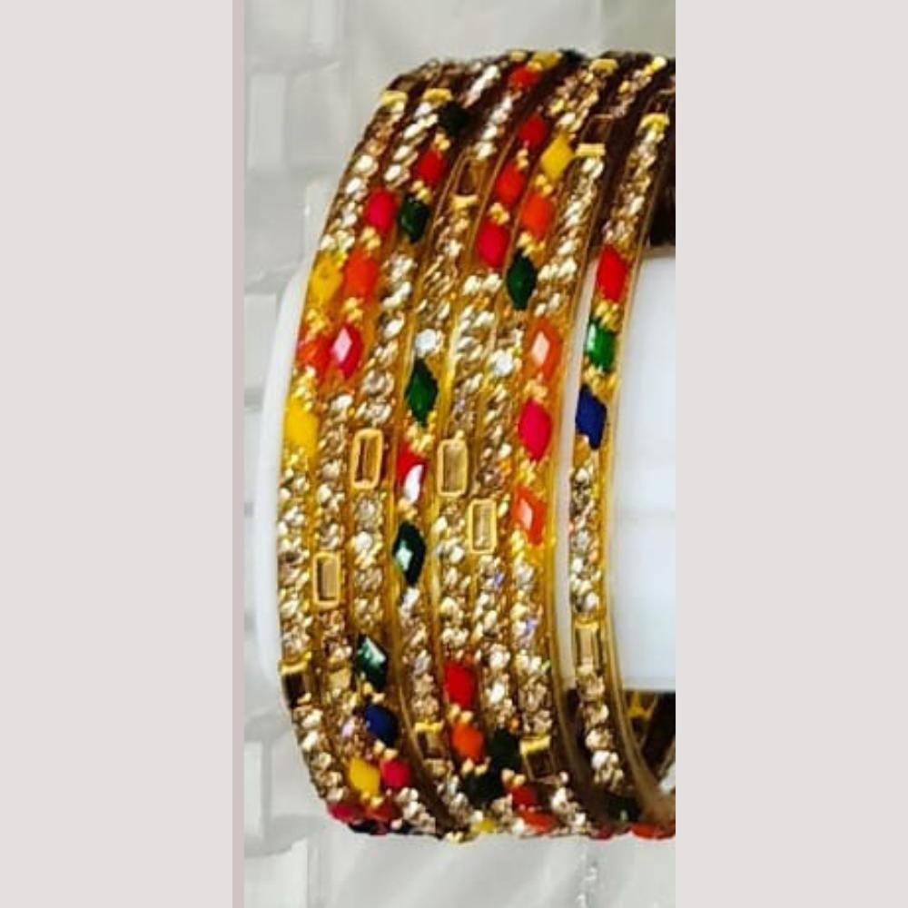 Chitra Bangles Glass Multi Color Bangle Set (12 Piece In One Box)