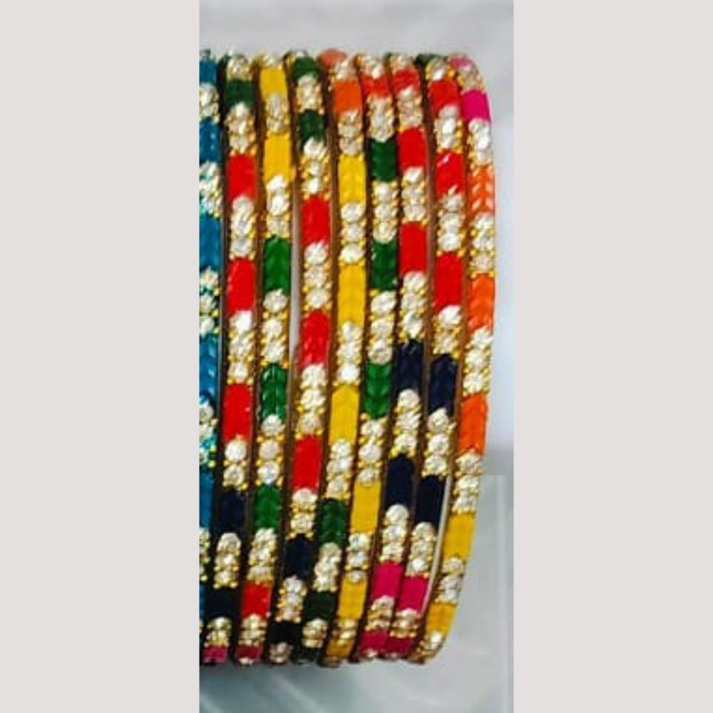 Chitra Bangles Multi Color Glass Bangle (12 Piece In One Box)