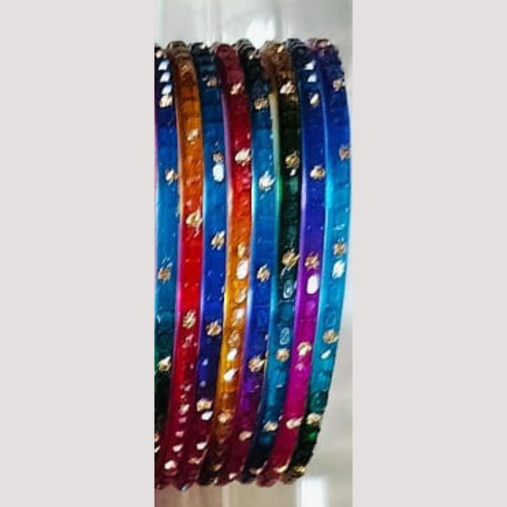 Chitra Bangles Multi Color Glass Bangle (12 Piece In One Box)