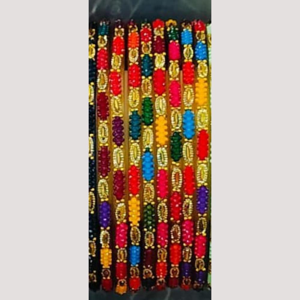 Chitra Bangles Glass Multi Color Bangle Set (12 Piece In One Box)