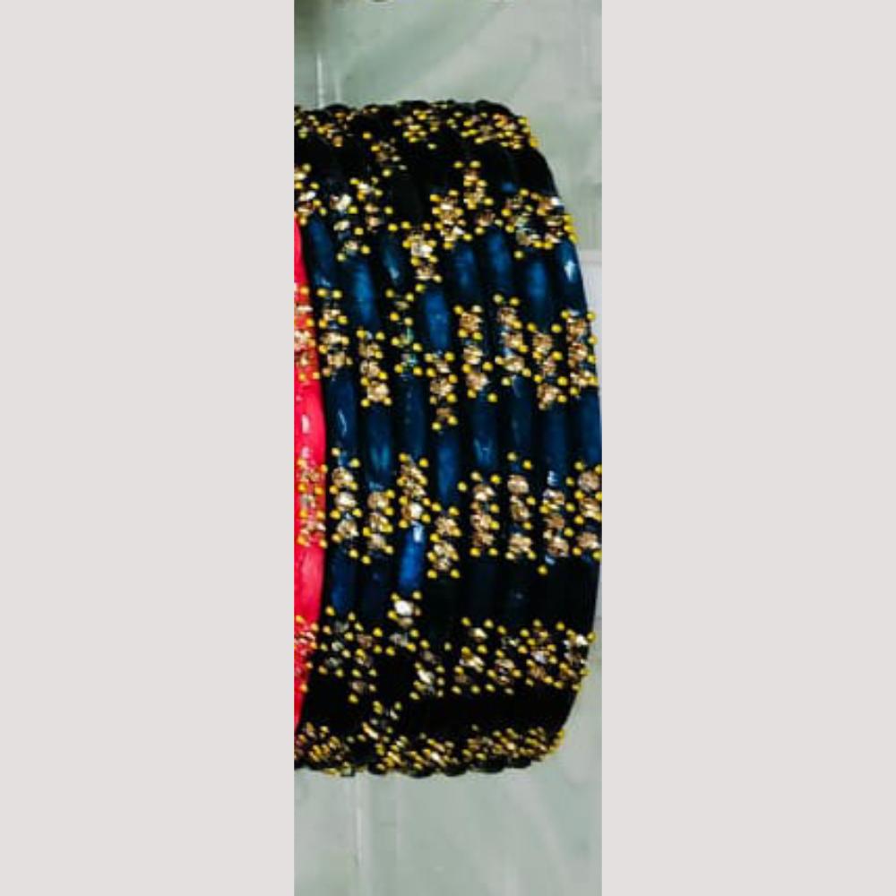 Chitra Bangles Multi Color Glass Bangle (12 Piece In One Box)