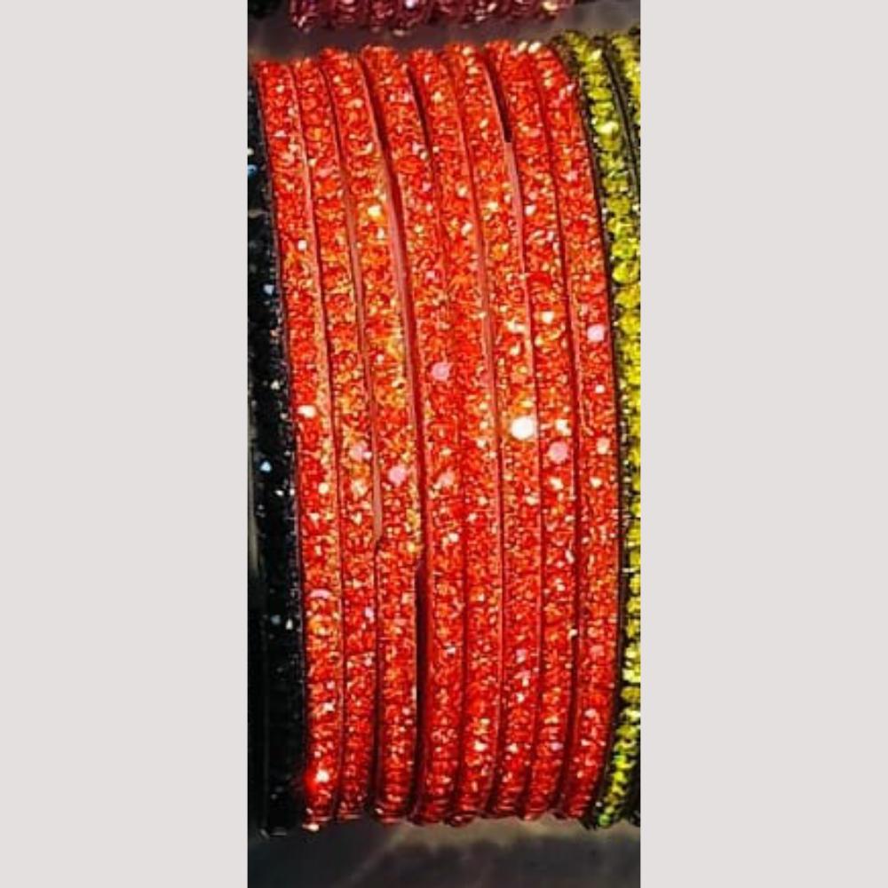 Chitra Bangles Glass Multi Color Bangle Set (12 Piece In One Box)