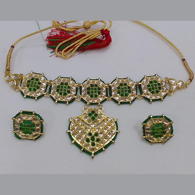 Midas Touch Gold Plated Kundan Stone Choker Necklace Set