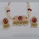 Midas Touch Gold Plated Kundan And Pearl Choker Necklace Set