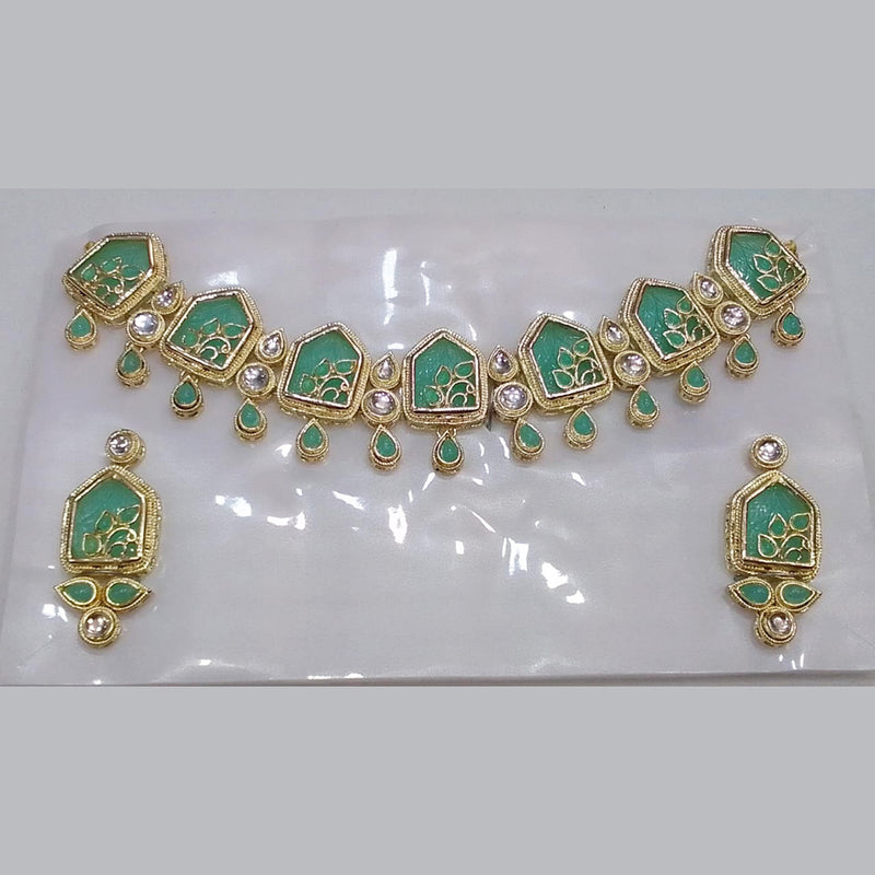 Midas Touch Gold Plated Kundan Stone Necklace Set