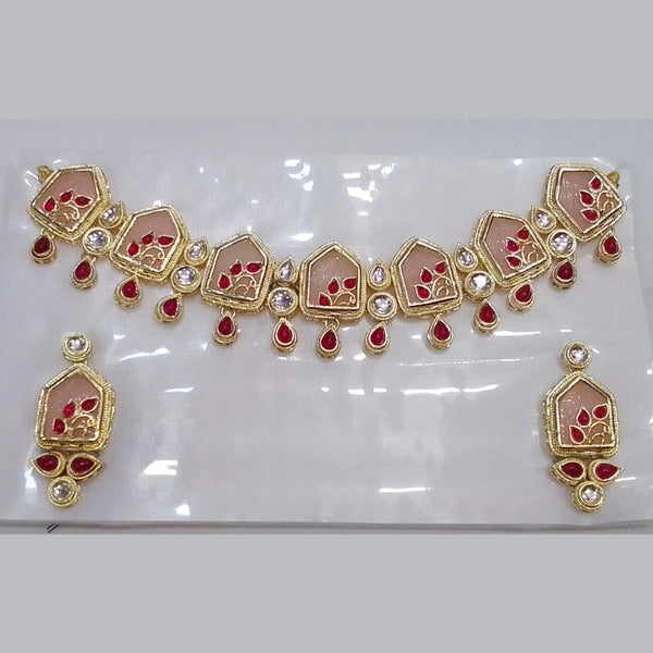 Midas Touch Gold Plated Kundan Stone Necklace Set