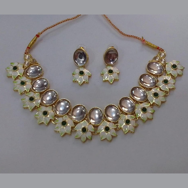 Midas Touch Gold Plated Kundan Stone Necklace Set