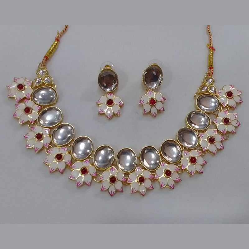 Midas Touch Gold Plated Kundan Stone Necklace Set