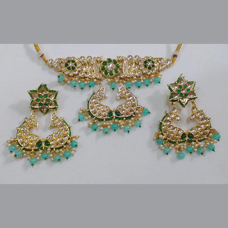 Midas Touch Gold Plated Kundan Stone Choker Necklace Set