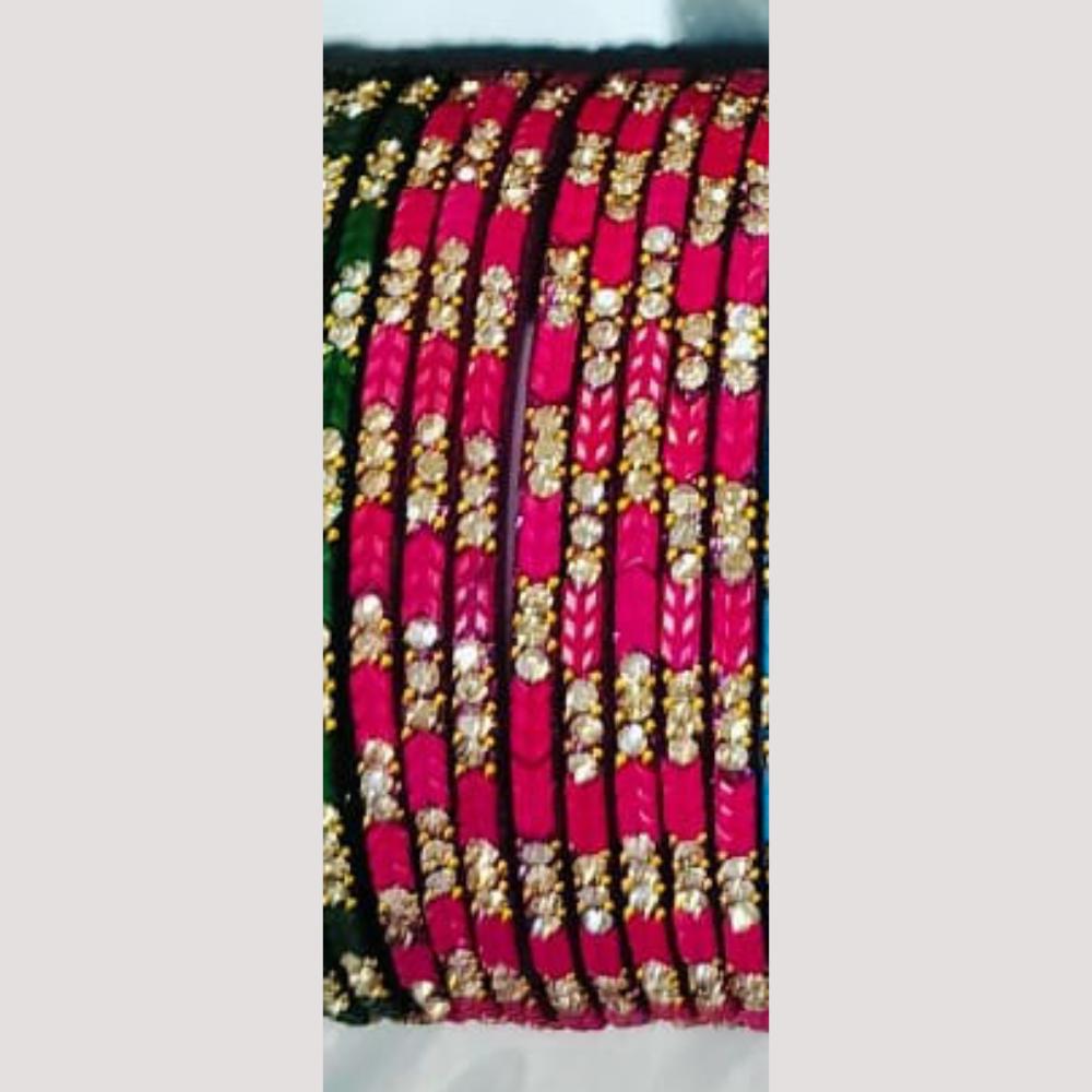 Chitra Bangles Multi Color Glass Bangle (12 Piece In One Box)