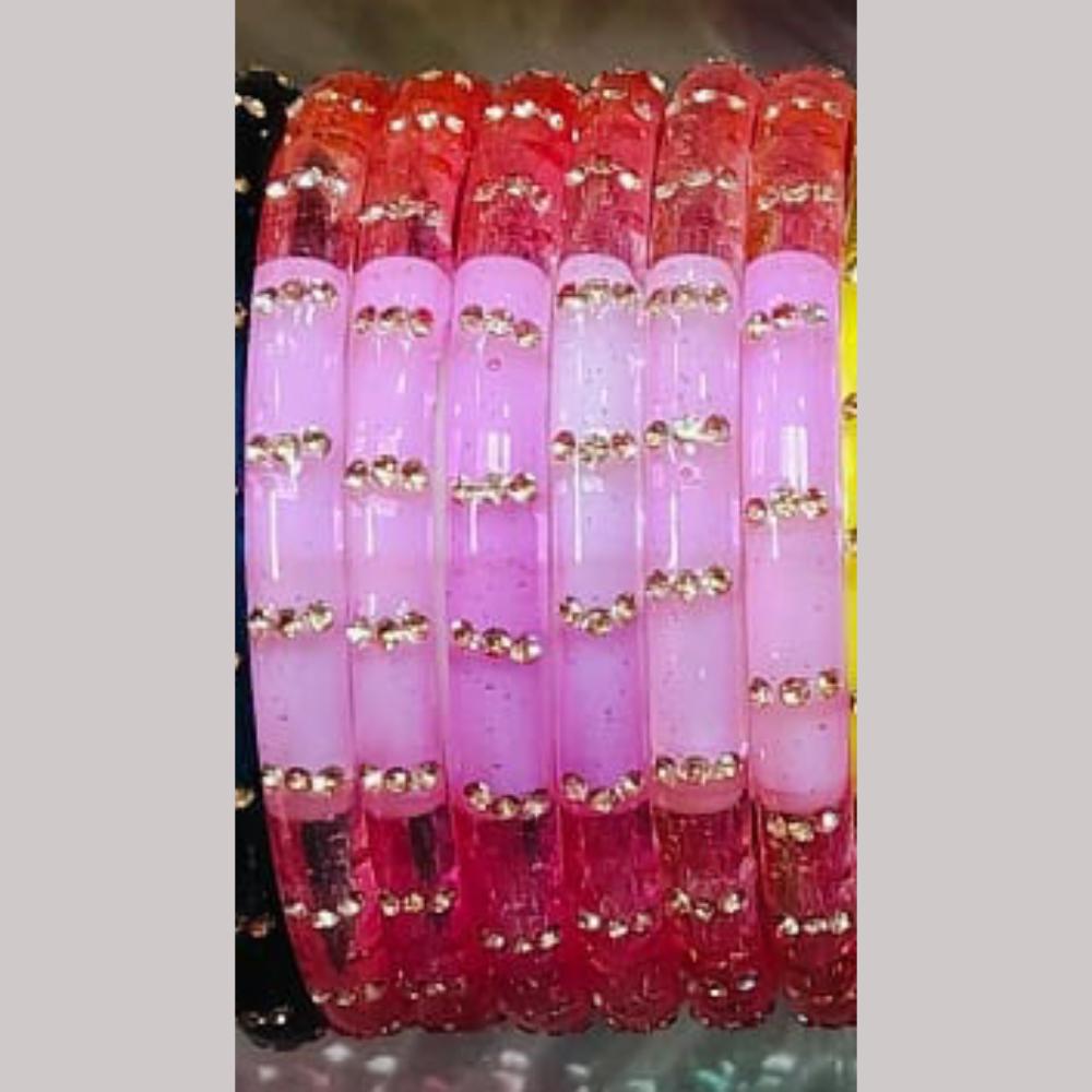 Chitra Bangles Multi Color Glass Bangle (8 Piece In One Box)