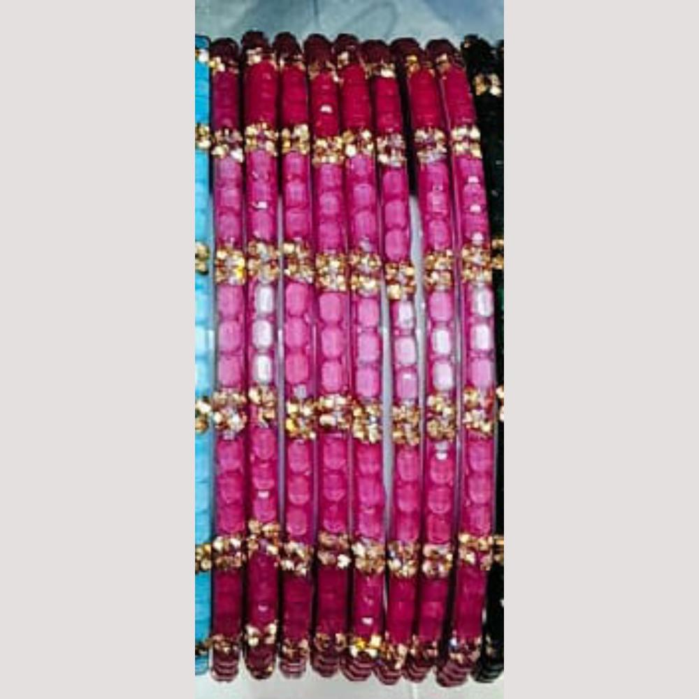 Chitra Bangles Glass Multi Color Bangle Set (12 Piece In One Box)