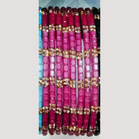 Chitra Bangles Glass Multi Color Bangle Set (12 Piece In One Box)