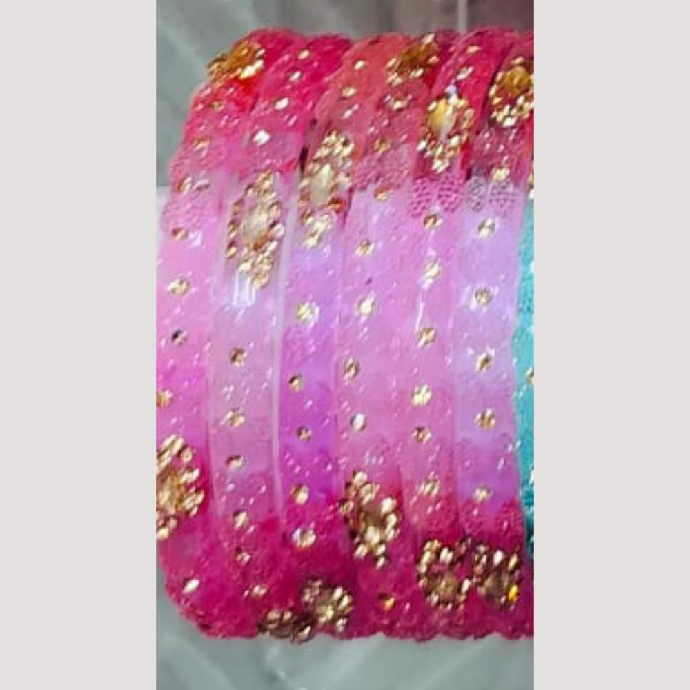 Chitra Bangles Multi Color Glass Bangle (8 Piece In One Box)