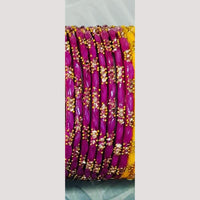 Chitra Bangles Multi Color Glass Bangle (12 Piece In One Box)