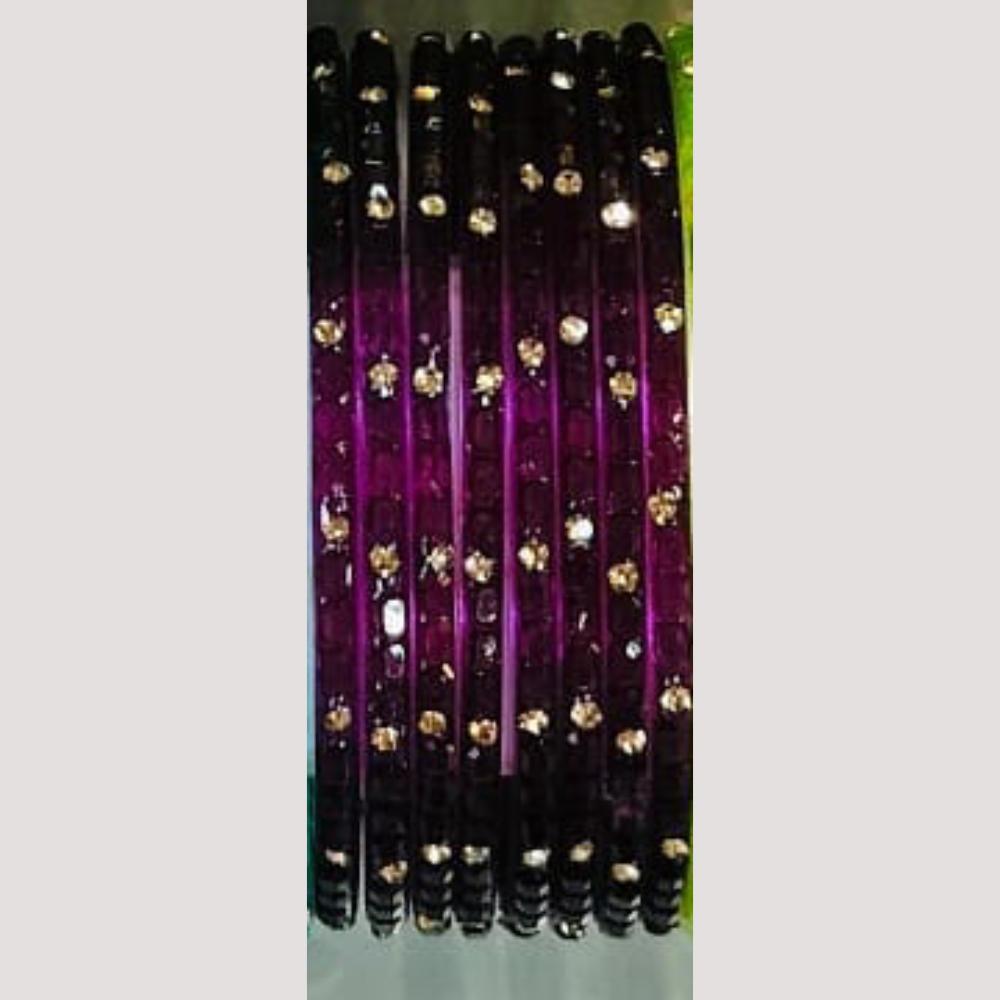 Chitra Bangles Multi Color Glass Bangle (12 Piece In One Box)